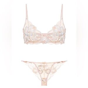 NWT Lace Bra and Panty Set - Peach